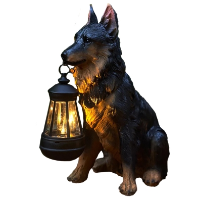 Садовая фигурка на солнечной батарее Овчарка Shepherd-1