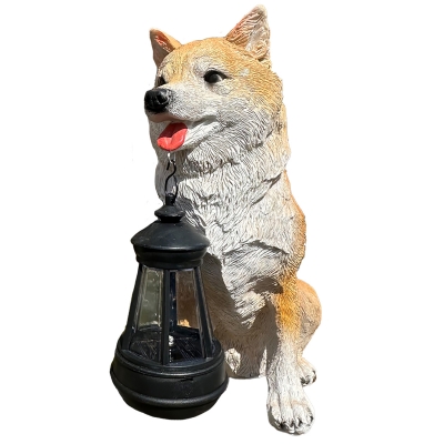 Садовая фигурка на солнечной батарее Корги Fluffly-5